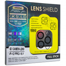 Защитное стекло для камеры 5D Camera Lens Shield для Apple iPhone 12 Pro 6,1", черный