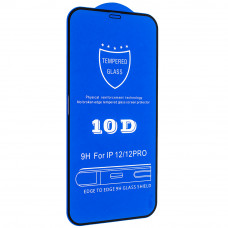 Защитное стекло 10D 9H для Apple iPhone 12 | 12 PRO 6,1", черный