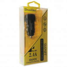 Автомобільна зарядка для телефона Doolike DL-401 2 usb 2.4 A, чорний