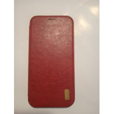 Чехол-книжка кожаная XO для iPhone XS Max 6.5", красный