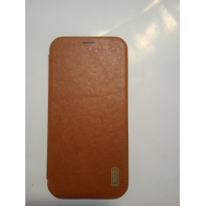 Чехол-книжка кожаная XO для iPhone XS Max 6.5", коричневый