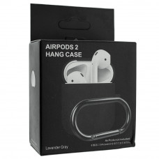 Чохол для Airpods з карабіном lavender grey