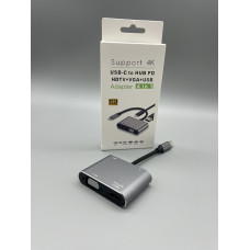 Конвертер Type-C 4в1 (HDMI /VGA/USB/PD)