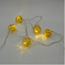 Гирлянда-нить (String-Lights) Metal Ball 10WW-1 внутренняя, пров.:прозрачный, 2м (Белый-теплый) ART:7283