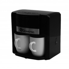 Кофеварка Domotec MS-0708 Черная (500Вт, 2 кер. чашки по 150мл) 