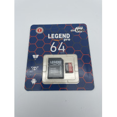 Карта памяти micro Legend Pro 64 Gb class 10 (c адаптером)