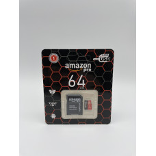 Карта памяти micro Amazon Pro 64 Gb class 10 (c адаптером)