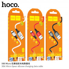 Кабель Hoco X86 Micro Spear silicone charging data cable