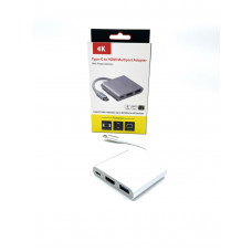 Конвертер Type-C 3в1 (HDMI+USB3.0+Type-C) LZ-04V