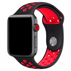 Ремінець силіконовий NIKE для Apple Watch 42 | 44 | 45 mm SMALL SIZE чорно-червоний
