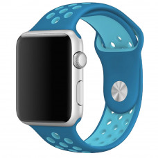 Ремешок силиконовый NIKE для Apple Watch 42 | 44 | 45 mm SMALL SIZE 22_BLUE-TURQUOISE