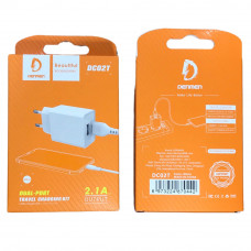 Мережевий зарядний пристрій Denmen DC02T + USB Type-C 2.1A 2USB
