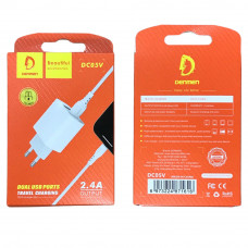 Сетевое зарядное устройство Denmen DC05V + Кабель Micro-USB 2.4A 2USB