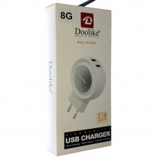 Мережевий зарядний пристрій Doolike DL-CH24 2 usb + USB кабель iPhone 5 2.1 A