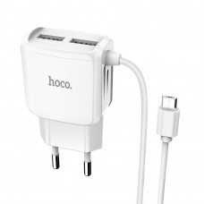 Сетевое зарядное устройство USB Hoco C59A 2-USB + Кабель USB-MicroUSB
